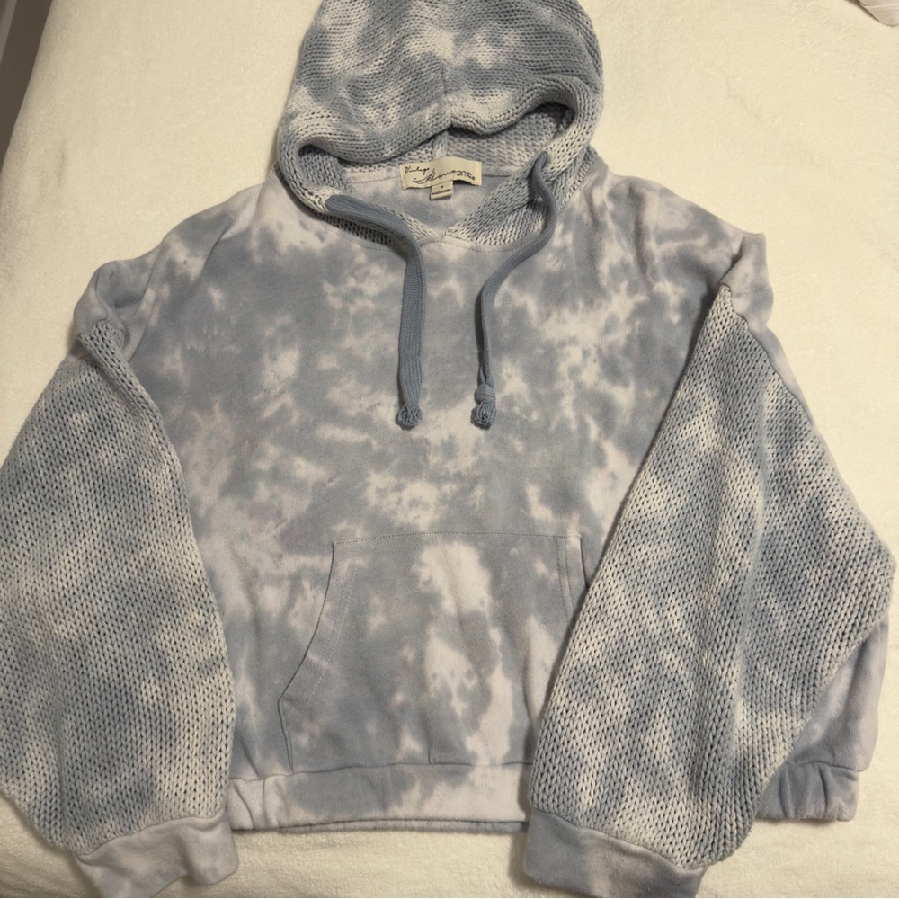 Blue Tie-Dye Hooded Sweater Vintage Havana